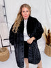 Black Faux Fur Coat with Braided Detailing - Whiskey Skies - DAVI & DANI