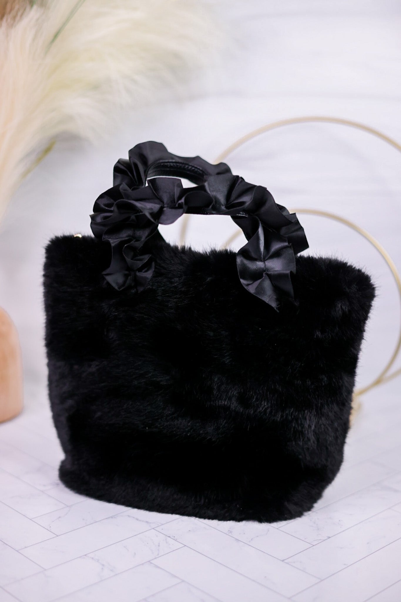 Faux fur purse sale