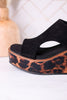 Black Faux Suede Freddie Wedge Sandals - Whiskey Skies - CORKYS FOOTWEAR