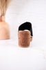 Black Faux Suede Platform Wedges With Studs - Whiskey Skies - CORKYS FOOTWEAR