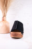 Black Faux Suede Platform Wedges With Studs - Whiskey Skies - CORKYS FOOTWEAR