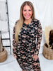 Black Floral Lace Mesh Midi Dress - Whiskey Skies - DAVI & DANI