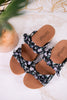 Black Floral Sittin Pretty Wedge Sandals - Whiskey Skies - CORKYS FOOTWEAR