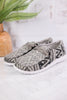 Black, Grey & White Contrasting Boho Sneakers - Whiskey Skies - VERY G