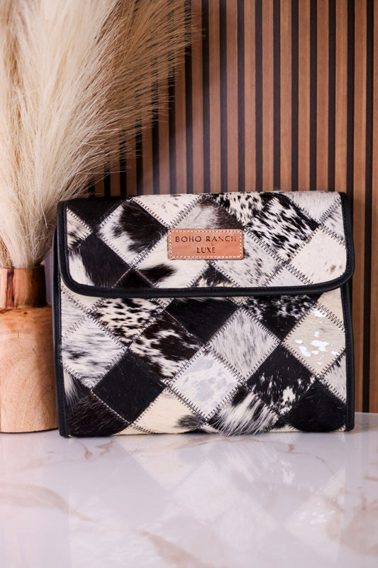 Black Hair - On Foldable Jewelry/Makeup Bag - Whiskey Skies - BOHO RANCH SHOP