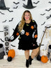 Black Halloween Themed Knit Sweater - Whiskey Skies - GEEGEE