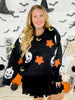 Black Halloween Themed Knit Sweater - Whiskey Skies - GEEGEE