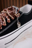 Black "Harmon" Sneakers With Leopard Print & Rhinestone Laces - Whiskey Skies - VERY G