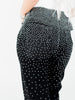 Black High - Rise Slim Wide Leg Jeans W/ Rhinestones - Whiskey Skies - LOVERVET BY VERVET