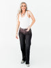 Black High - Rise Slim Wide Leg Jeans W/ Rhinestones - Whiskey Skies - LOVERVET BY VERVET