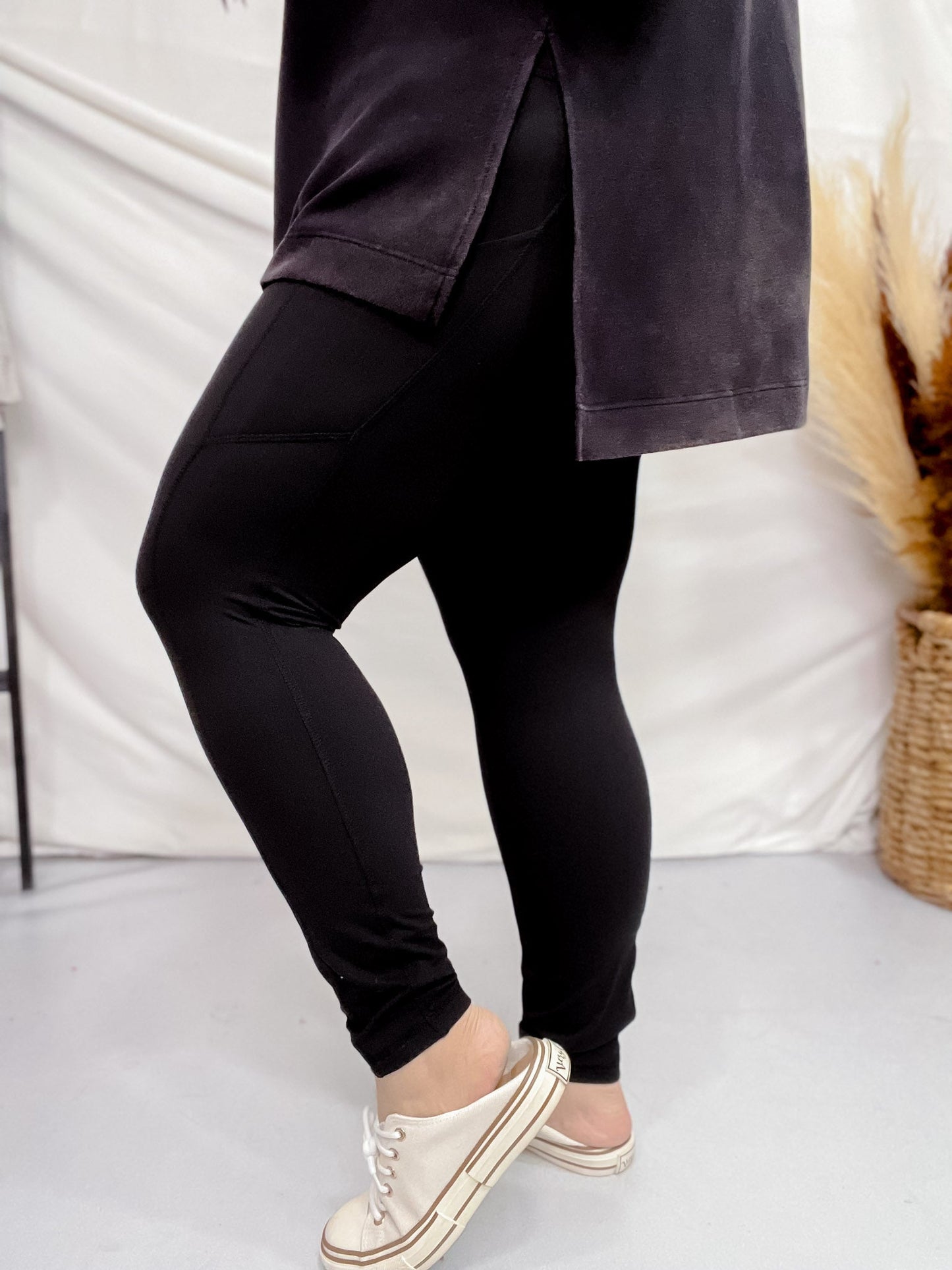 Black High Waist Butter Soft Leggings - Whiskey Skies - RAE MODE