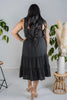 Black Jacquard Checker Print Tiered Midi Dress - Whiskey Skies - DAVI & DANI