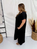 Black Jersey Knit V - Neck Maxi Dress - Whiskey Skies - ENTRO