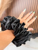 Black Jumbo Satin Sleep Scrunchie - Whiskey Skies - KAXI