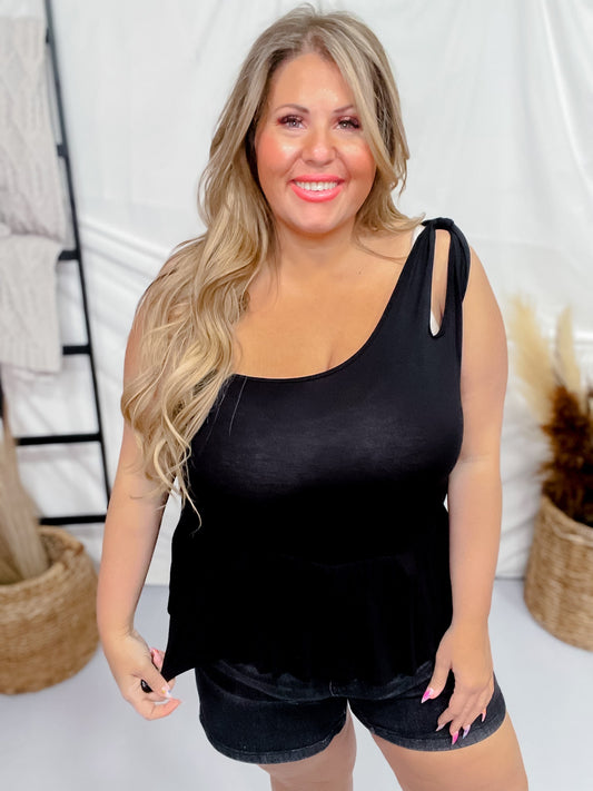 Black Keyhole Top - Whiskey Skies - WHITE BIRCH