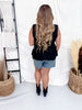 Black Lace Trim Deep V - Neck Tank Top - Whiskey Skies - POL CLOTHING INC.