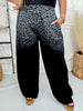 Black Leopard Print Gradient Effect Loungewear Pants - Whiskey Skies - DAVI & DANI