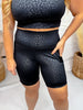 Black Leopard Print Sculpting Shorts With 7" Inseam - Whiskey Skies - CONSTANTLY VARIED GEAR