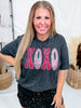 Black Leopard Print "XOXO" Short Sleeve Tee - Whiskey Skies - SOUTHERN BELLE