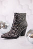 Black Line Dance Rhinestone Booties - Whiskey Skies - CORKYS FOOTWEAR