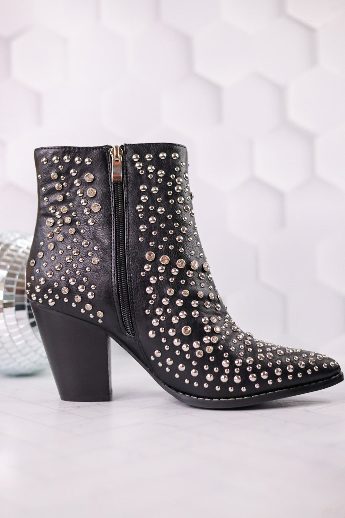 Black Line Dance Rhinestone Booties - Whiskey Skies - CORKYS FOOTWEAR