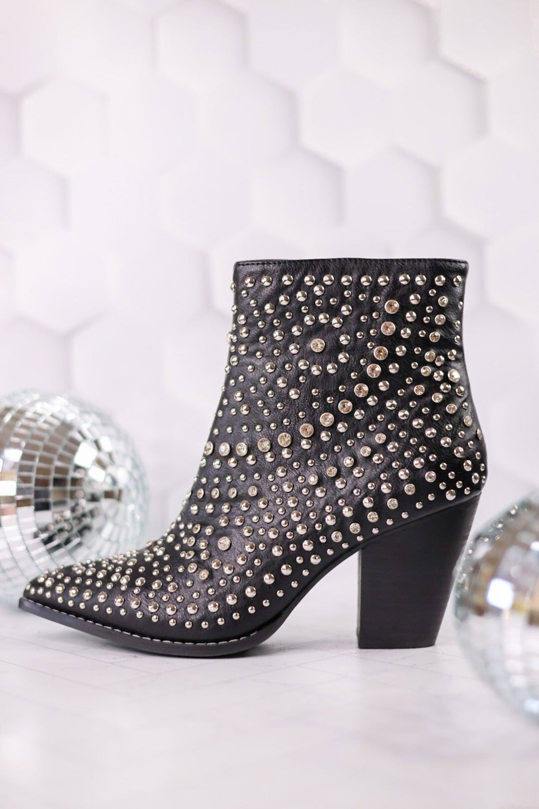 Black Line Dance Rhinestone Booties - Whiskey Skies - CORKYS FOOTWEAR