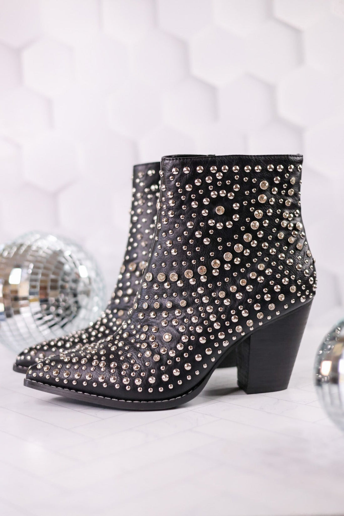 Black Line Dance Rhinestone Booties - Whiskey Skies - CORKYS FOOTWEAR