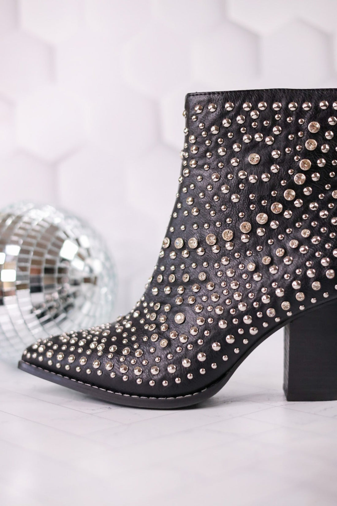 Black Line Dance Rhinestone Booties - Whiskey Skies - CORKYS FOOTWEAR