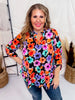 Black Lizzy Top with Bright Floral Pattern - Whiskey Skies - DEAR SCARLETT