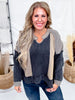 Black Long Sleeve Contrasting Top With Frayed Edge Details - Whiskey Skies - POL CLOTHING INC.