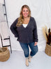 Black Long Sleeve Distressed Sweater - Whiskey Skies - KORI AMERICA