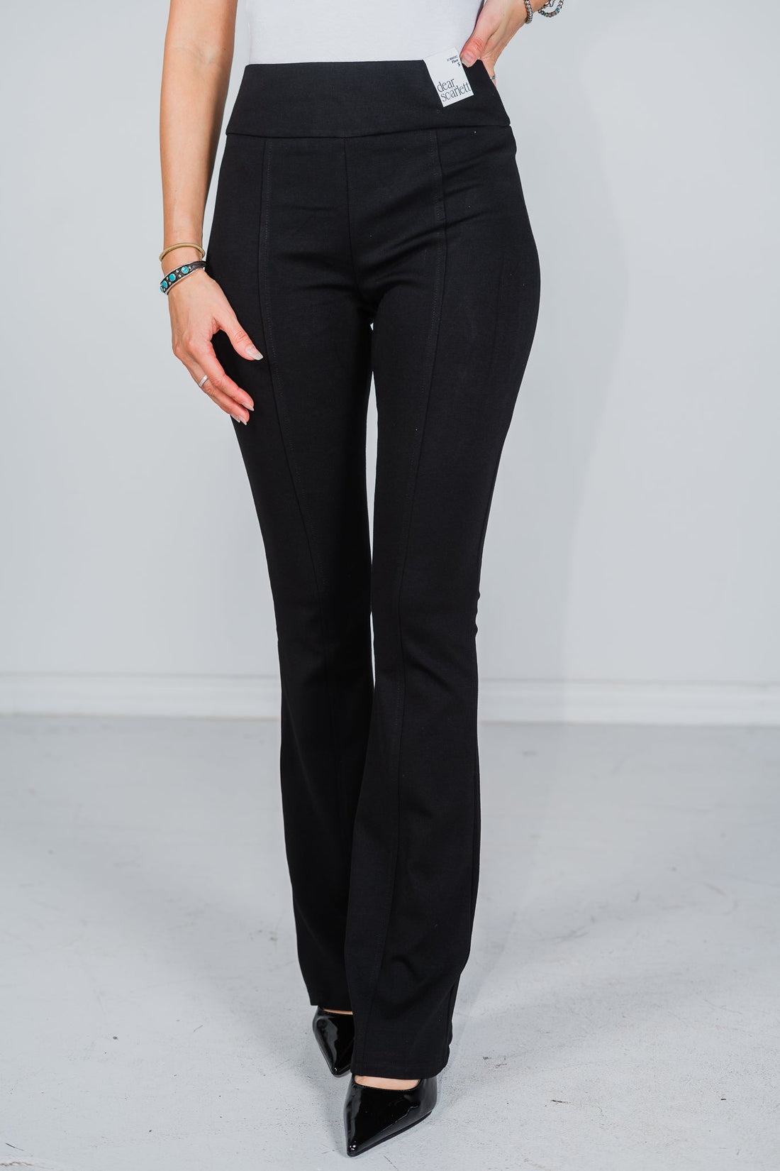 Black Magic High Waist Kick Flares - Whiskey Skies - DEAR SCARLETT