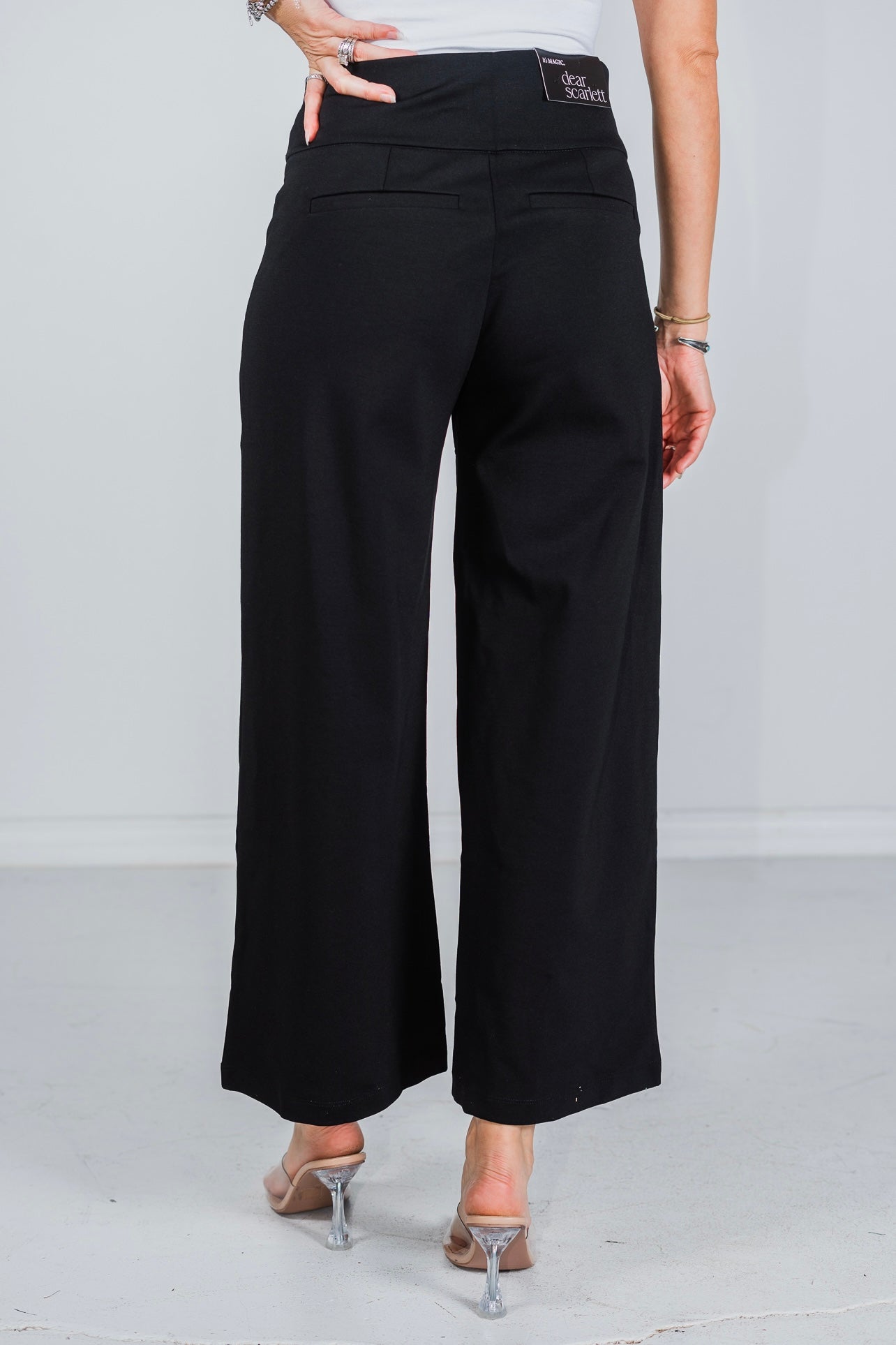 Black Magic Wide Cropped Pants - Whiskey Skies - DEAR SCARLETT