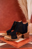 Black Milsy Chunky Heel Ankle Sandals - Whiskey Skies - VERY G