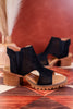 Black Milsy Chunky Heel Ankle Sandals - Whiskey Skies - VERY G