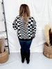 Black & Off White Chic Checkered Casual Pullover Sweater - Whiskey Skies - SWEET GENERIS