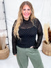 Black On Black Checkerboard Long Sleeve Mesh Top - Whiskey Skies - JADE BY JANE