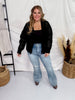 Black Open Front Crochet Cardigan - Whiskey Skies - EE:SOME