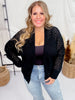 Black Open Front Crochet Cardigan - Whiskey Skies - EE:SOME
