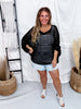 Black Open Knit Cover Up With Dolman Sleeves - Whiskey Skies - COZY CO
