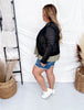 Black Open Knit Pullover Cocoon Body Cardigan - Whiskey Skies - COZY CO