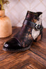 Black Painted & Embossed Leather Ankle Boots - Whiskey Skies - SPRING FOOTWEAR