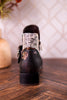 Black Painted & Embossed Leather Ankle Boots - Whiskey Skies - SPRING FOOTWEAR