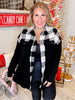 Black & Plaid Contrast Jacket - Whiskey Skies - WHITE BIRCH