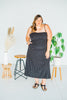 Black Polka Dot Tie Spaghetti Strap Maxi Dress - Whiskey Skies - J.NNA