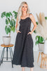 Black Polka Dot Tie Spaghetti Strap Maxi Dress - Whiskey Skies - J.NNA