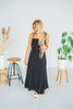 Black Polka Dot Tie Spaghetti Strap Maxi Dress - Whiskey Skies - J.NNA