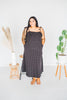 Black Polka Dot Tie Spaghetti Strap Maxi Dress - Whiskey Skies - J.NNA