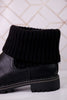 Black Quiver Ankle Booties With Sweater Cuff - Whiskey Skies - CORKYS FOOTWEAR
