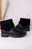 Black Quiver Ankle Booties With Sweater Cuff - Whiskey Skies - CORKYS FOOTWEAR